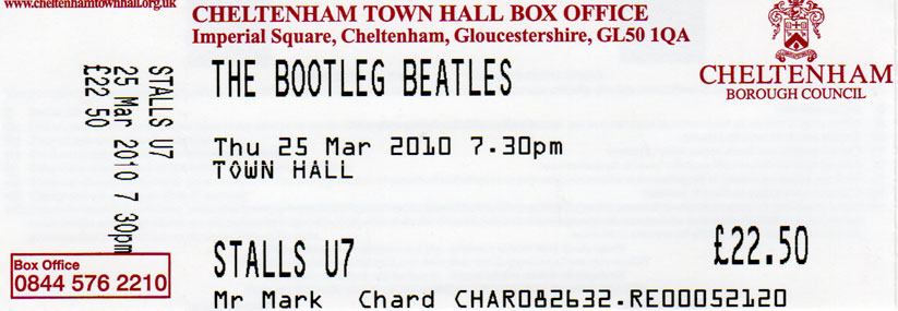 BOOTLEG BEATLES Ticket